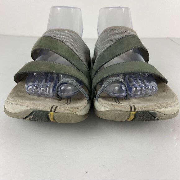 Merrell Women’s Terran Cush 3 Post Sandals Cushioned Sole Gray Nubuck Size 11 - Picture 2 of 12